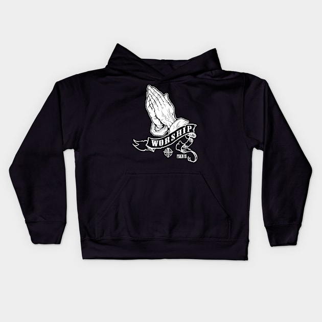 WORSHIP TEE Kids Hoodie by diggapparel